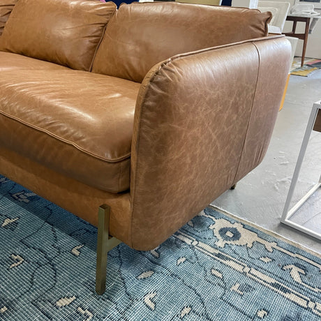 CB2 Hoxton Leather Sofa - enliven mart