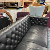 CB2 Savile Leather Tufted Sofa - enliven mart
