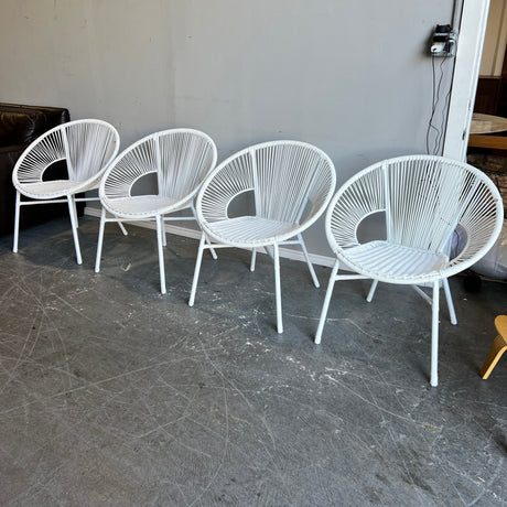 CB2 White outdoor stacking chairs - enliven mart