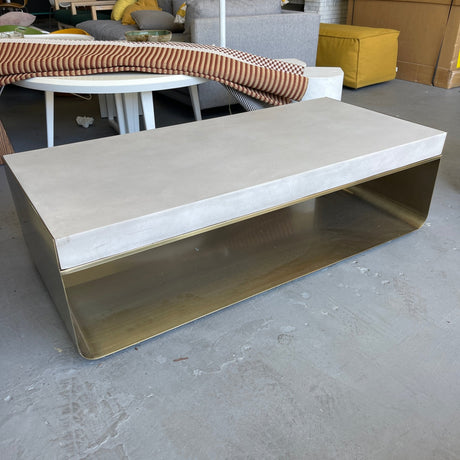 Crate and Barrel Dexter Concrete Top Coffee Table - enliven mart
