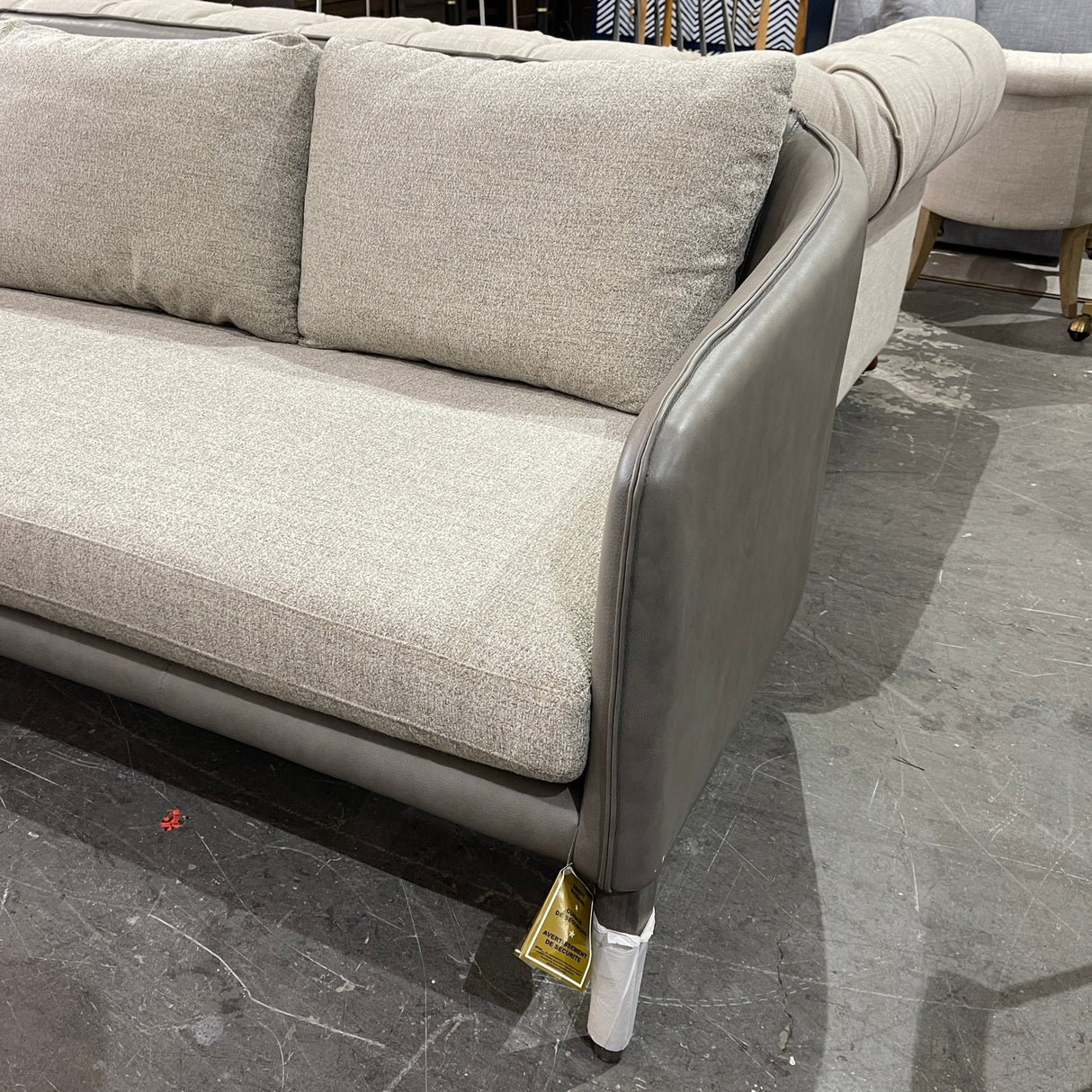 Crate and Barrel leather Sofa - enliven mart