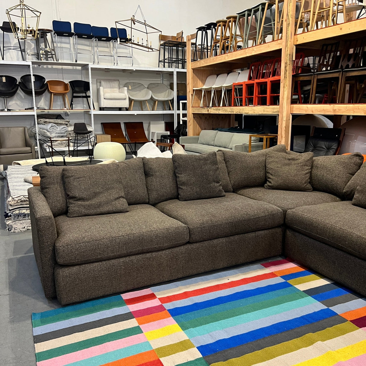 Crate and Barrel Lounge Deep 3-Piece Sectional Sofa - enliven mart