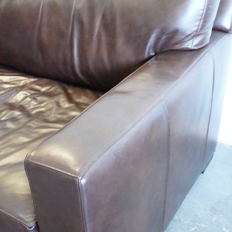 Crate & Barrel Axis II Leather Sofa - enliven mart