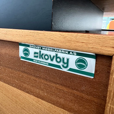 Danish MCM Skovby Møbelfabrik Teakwood Bar station with bar cart - enliven mart