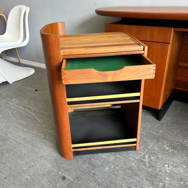 Danish MCM Skovby Møbelfabrik Teakwood Bar station with bar cart - enliven mart