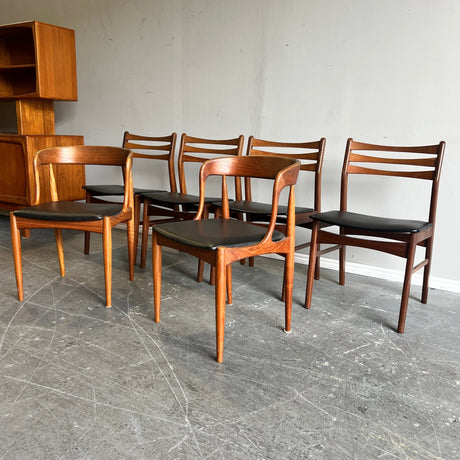 Danish Set of 6 Teakwood Dining Chaisr by Johannes Andersen, 1960s - enliven mart