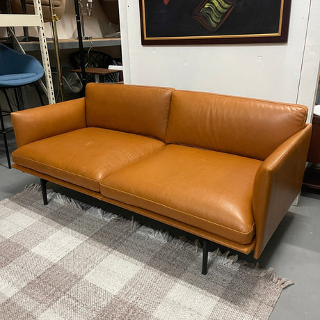 Design Within Reach Muuto Outline leather Sofa (Retail $6500+) - enliven mart