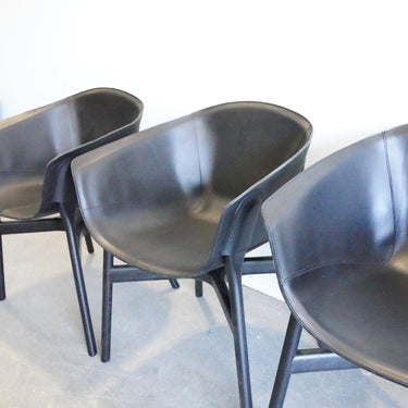Hem Set of 4 Pocket leather chair - enliven mart