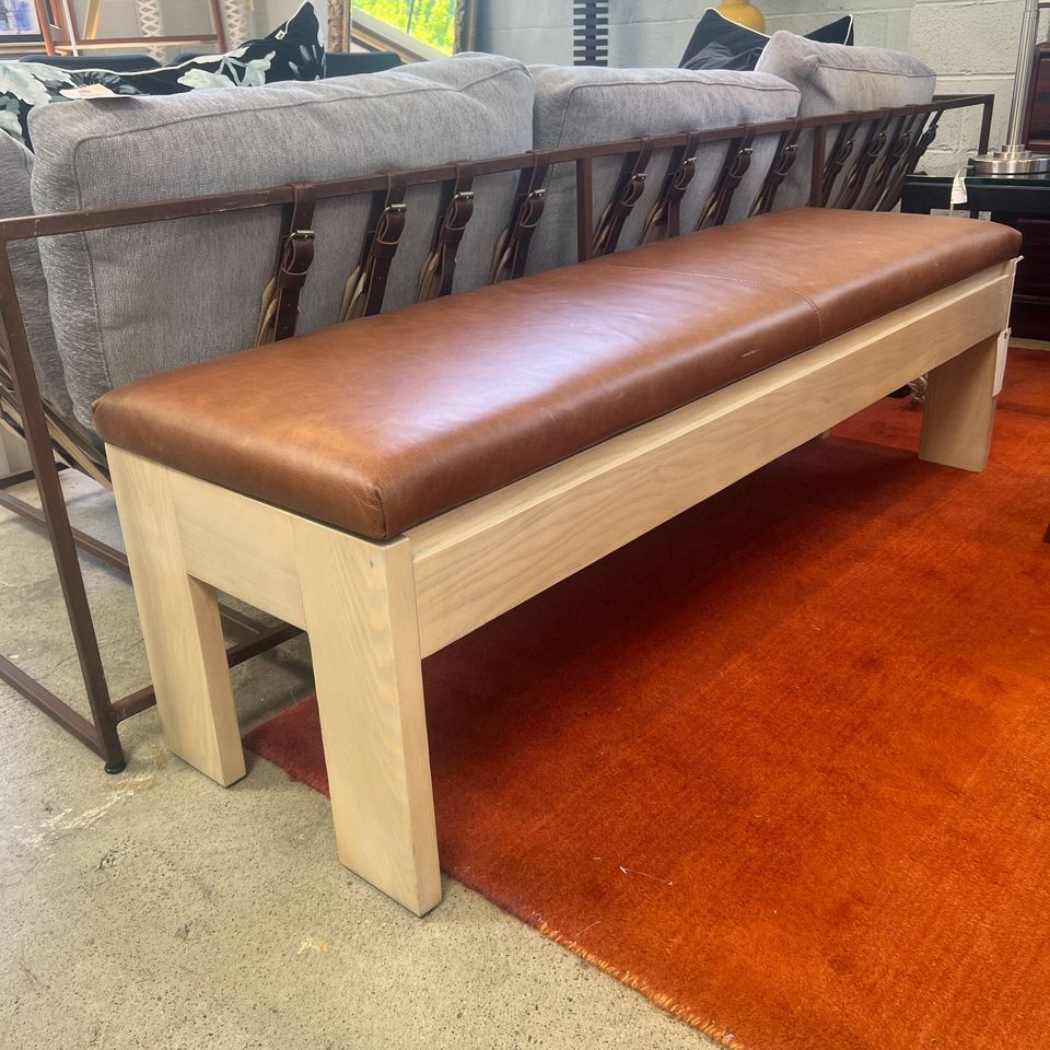 Interior Define Leather Cade Storage Bench - enliven mart