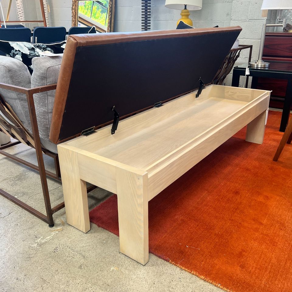 Interior Define Leather Cade Storage Bench - enliven mart
