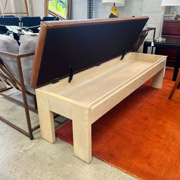 Interior Define Leather Cade Storage Bench - enliven mart