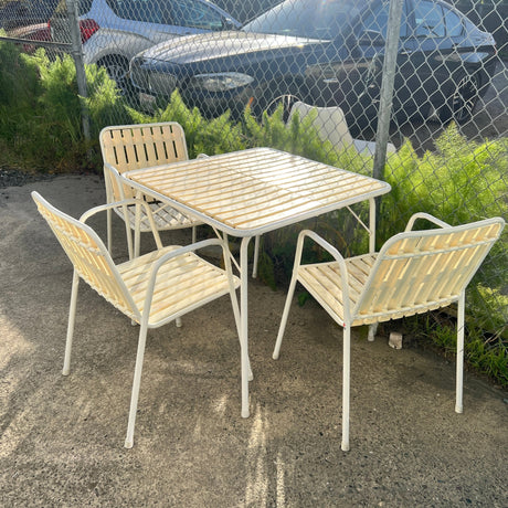 Italian fiberglass outdoor dining set with three chairs by Emu - enliven mart