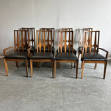 MCM Broyhill Brasilia Walnut Set of 8 Dining Chairs (Retail $6000) - enliven mart