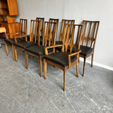 MCM Broyhill Brasilia Walnut Set of 8 Dining Chairs (Retail $6000) - enliven mart