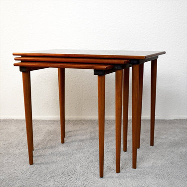MCM Teak Nesting Table set from Denmark - enliven mart