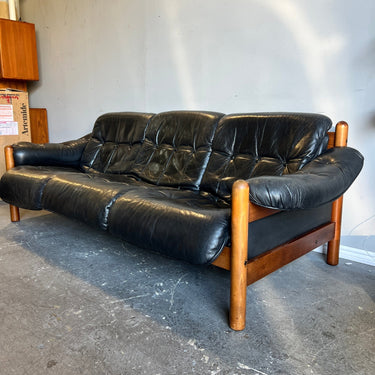 Mid Century Modern Top grain Leather Sofa by Gote Mobler Nassjo - enliven mart