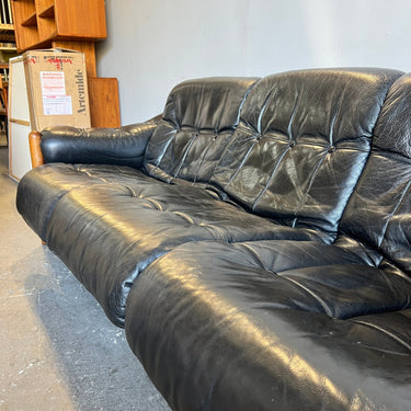 Mid Century Modern Top grain Leather Sofa by Gote Mobler Nassjo - enliven mart