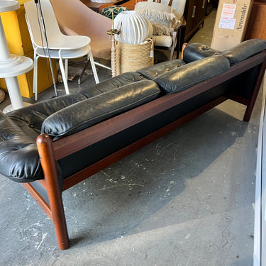 Mid Century Modern Top grain Leather Sofa by Gote Mobler Nassjo - enliven mart