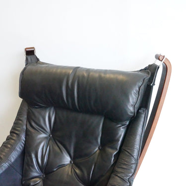 Mid Century Modern Vintage Norwegian Falcon Lounge Chair with Ottoman, 1980s - enliven mart