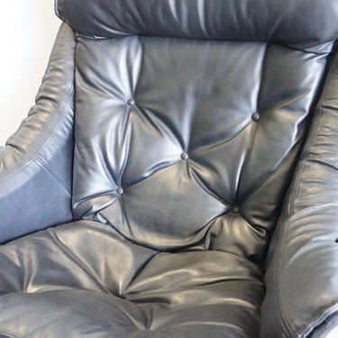 Mid Century Modern Vintage Norwegian Falcon Lounge Chair with Ottoman, 1980s - enliven mart
