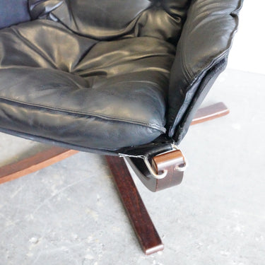 Mid Century Modern Vintage Norwegian Falcon Lounge Chair with Ottoman, 1980s - enliven mart