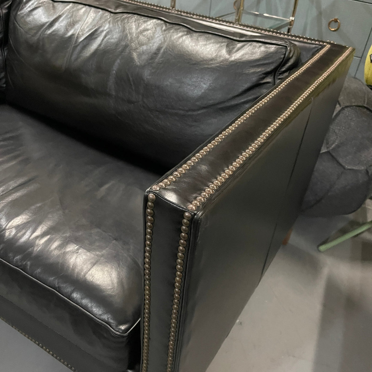 Mitchell Gold + Bob Williams leather sofa - enliven mart