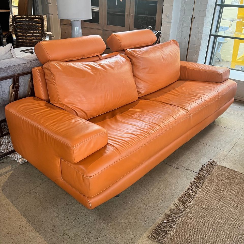 NATUZZI Italia plaza full grain leather sofa enliven mart