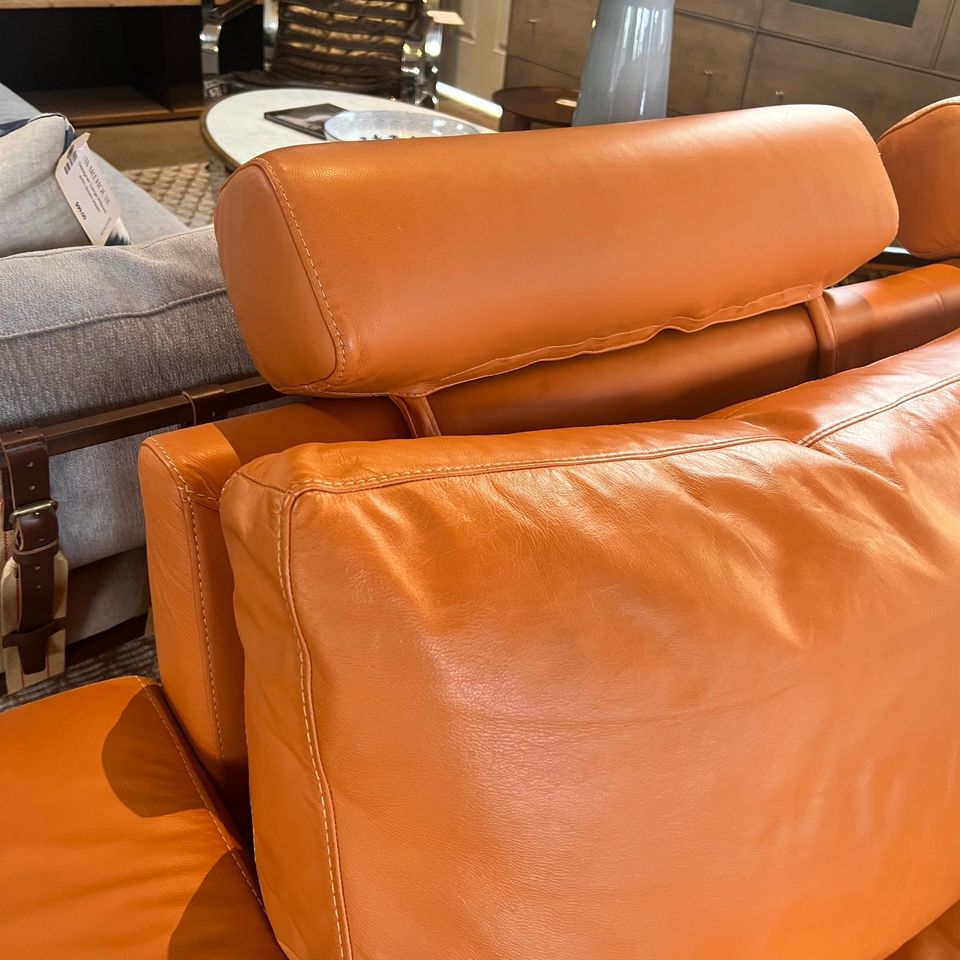 NATUZZI Italia plaza full grain leather sofa · enliven mart