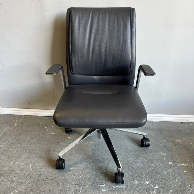 New condition! Alta Swivel leather Chair from Bernhardt Design - enliven mart