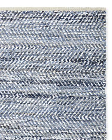 New! Serena & Lily Porter Denim & Suede Rug 8X10 - enliven mart