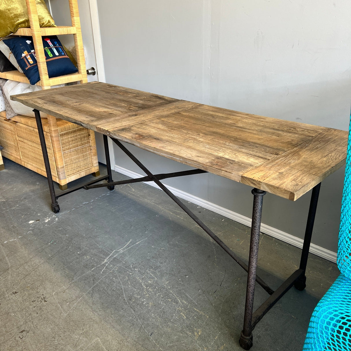 Restoration Hardware Flat Iron Counter Table - enliven mart