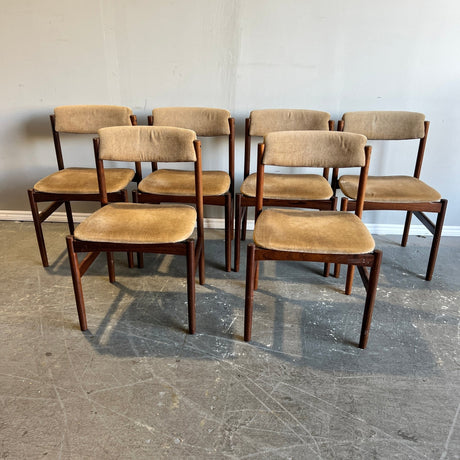 Set of 6 Danish Mid Century Modern rosewood dining chairs - enliven mart