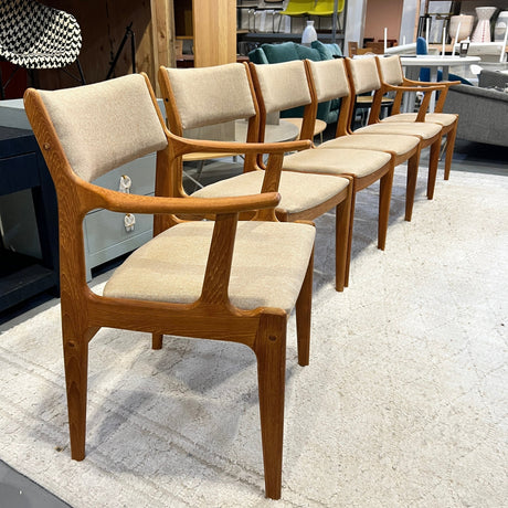 Set of 6 Vintage Teak Danish Modern Dining Chairs - enliven mart