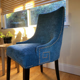 Teal blue soft dining chairs - enliven mart