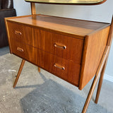 Vintage Danish Mid-Century Modern Teakwood Vanity - enliven mart