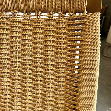 Vintage Mid Century Modern Hans Wegner Style Corded Rocking Chair - enliven mart