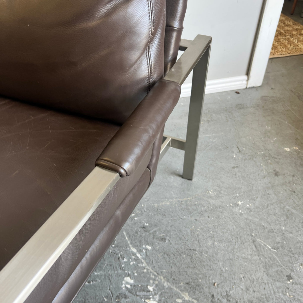 Vintage Milo Baughman for Thayer Coggin leather Lounge Chair - enliven mart