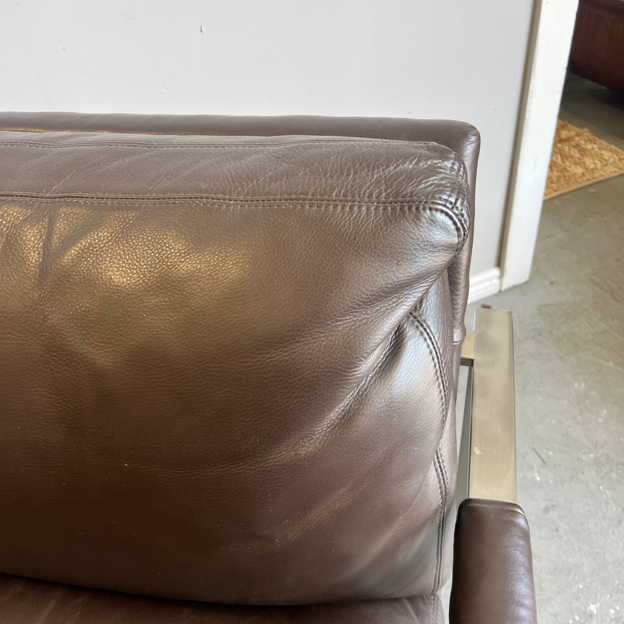 Vintage Milo Baughman for Thayer Coggin leather Lounge Chair - enliven mart