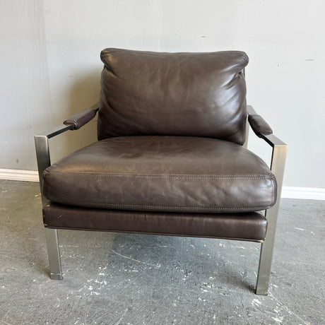 Vintage Milo Baughman for Thayer Coggin leather Lounge Chair - enliven mart