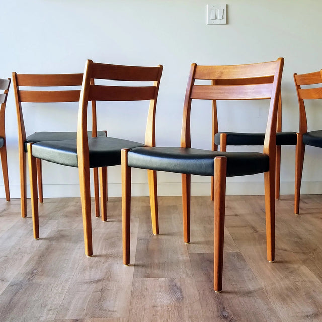 Vintage Set of 10 Svegards Markaryd leather Dining Chairs - enliven mart