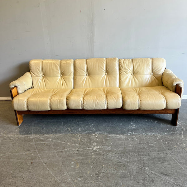 Vintage Tufted Leather Sofa and 2 lounge chairs by Kalustekiila - enliven mart