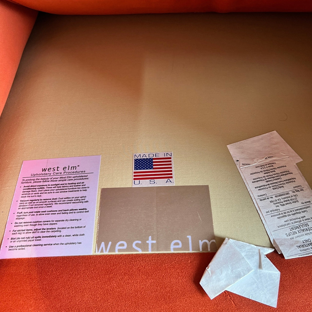 West Elm Henry burnt orange velvet lounge chair - enliven mart