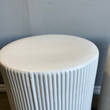 West Elm Pair of Textured Collection Side Table, White - enliven mart